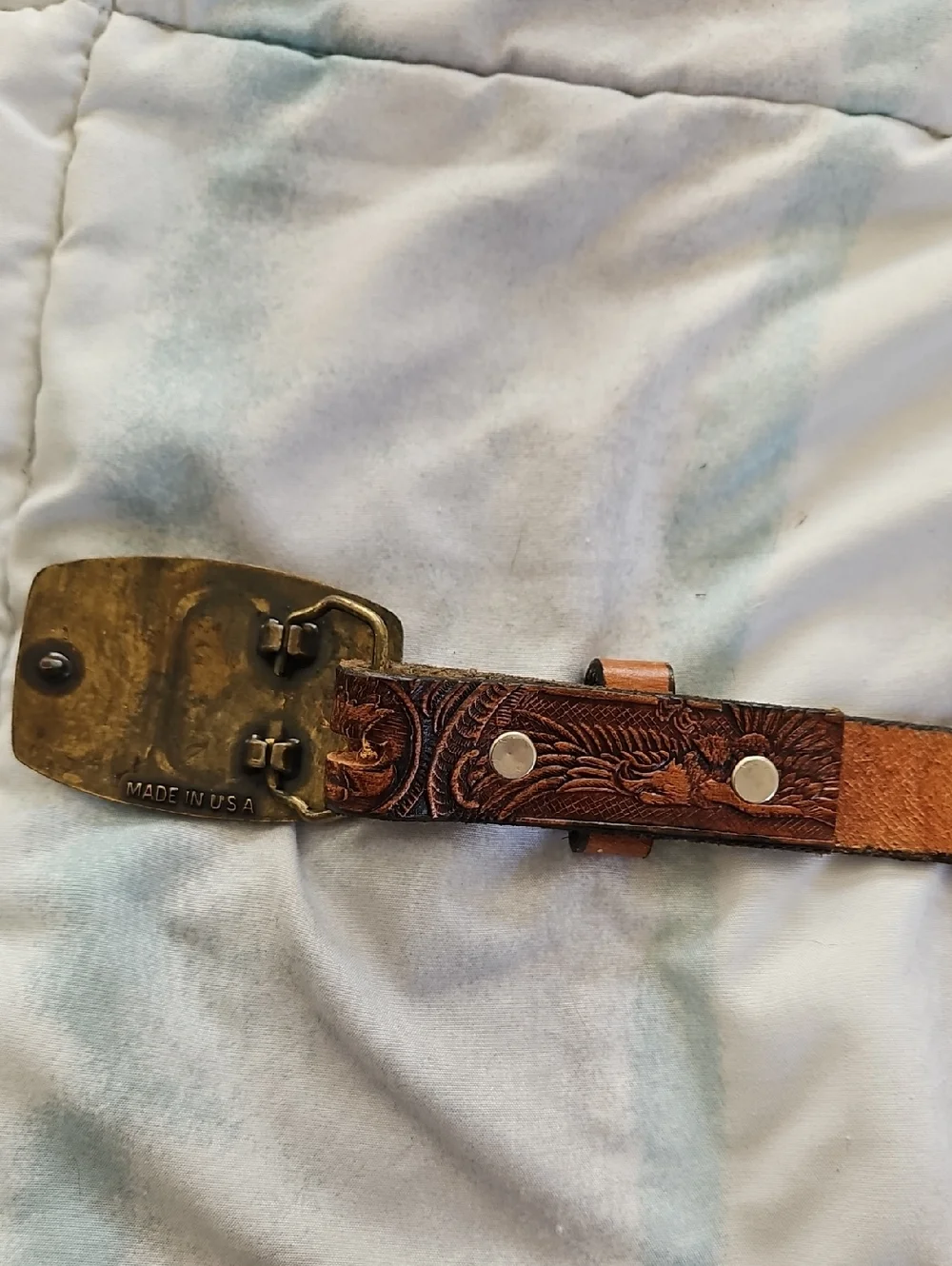 Vintage Western Indian Chief Eagle Leather Childs Belt 26